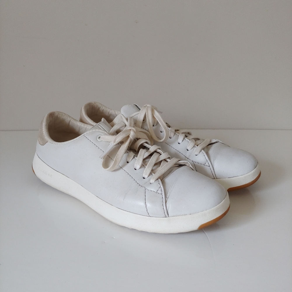Cole Haan GrandPro White Leather Sneakers Size 7.5